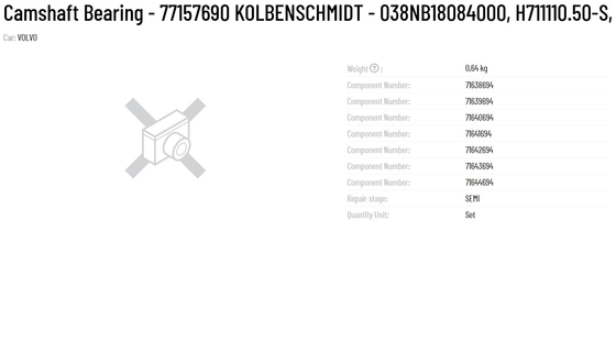 DEUTZ KS Camshaft Bearing 77157690 KOLBENSCHMIDT 038NB18084000 H711110.50-S N157/7SEMI For Oil And Gas
