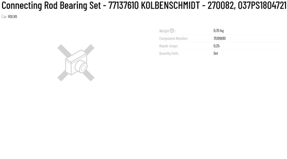 KS Connecting Rod Bearing Set 77137610 KOLBENSCHMIDT Part number 270082 037PS18047210 71-3446/60.25 for Farms Usefulness