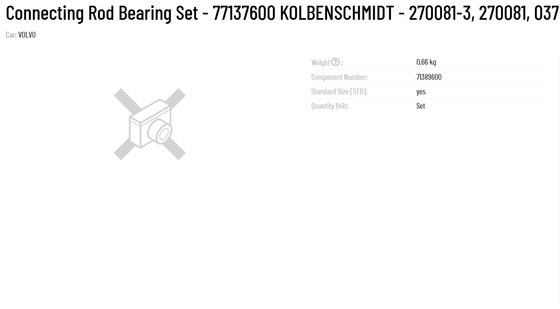 DEUTZ Metal Connecting Rod Bearing Set with Temperature Resistance 77137600 KOLBENSCHMIDT 270081-3 270081 037PL18717000
