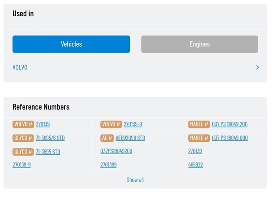 100% Tested Original KS Connecting Rod Bearing Set 77138600 KOLBENSCHMIDT 270139 270139-9 037PS18049200 with 0.62kg Weight
