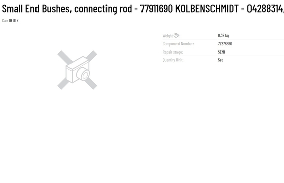04288314 72278690 77911690 Small End Bushes for Original KS Connecting Rods 100% Tested by KOLBENSCHMIDT