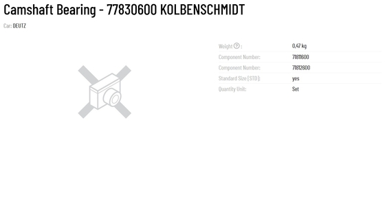 Original KS Camshaft Bearing 77830600 KOLBENSCHMIDT for Building Material Shops Lightweight 0.11kg