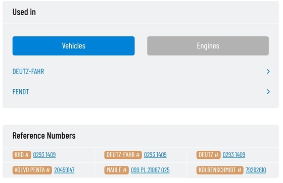 DEUTZ Connecting Rod Bearing 02931409 20459147 099PL21067025 79262610 with DEUTZ Part Number by KOLBENSCHMIDT