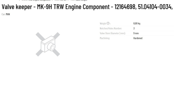 Valve Keeper Guaranteed MK-9H 12164698 51.04104-0034 61610541100 for deutz volvo