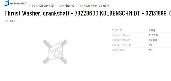 Thrust Washer 78228600 02131899 099AS18741000 1611A040STD for DEUTZ-KHD