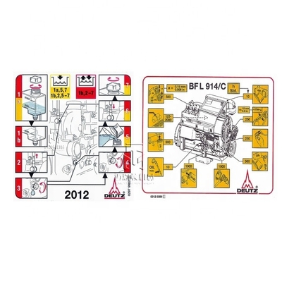Engine Marking Plate 02979902 0297 9902 2979902 and Maintenance Plate 03120359 0312 0359 3120359 for Engine Maintenance Requirements
